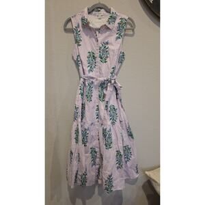 J.Crew Shirt Dress Womens 10P Dried Lavender Floral Sleeveless Midi